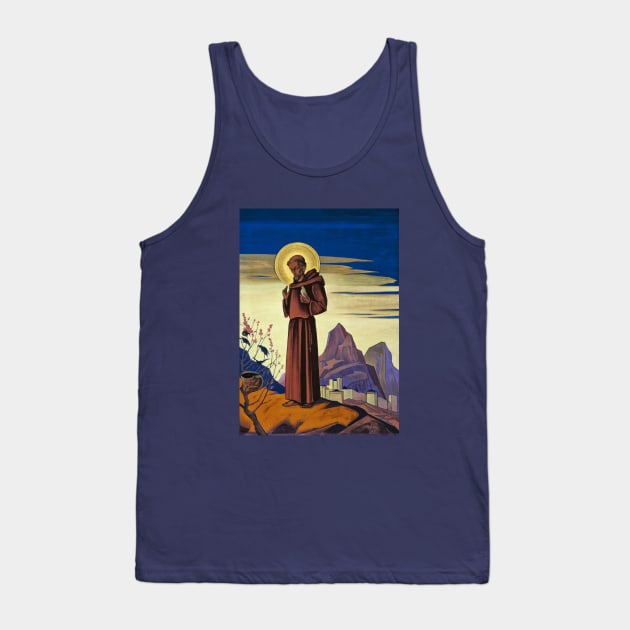 St. Francis Painting by Nicholas Roerich Tank Top by Star Scrunch